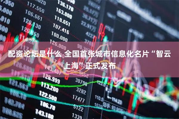 配资论坛是什么 全国首张城市信息化名片“智云上海”正式发布