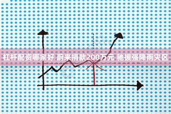 杠杆配资哪家好 蔚来捐款200万元 驰援强降雨灾区